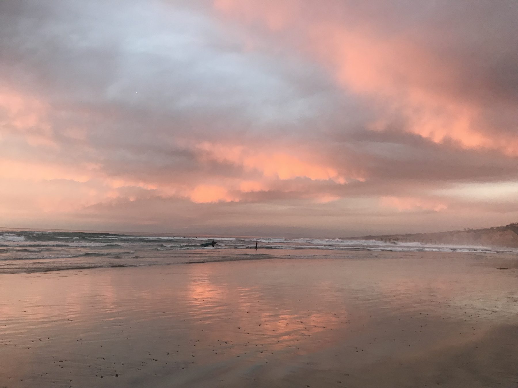 A pastel evening sky over the La Jolla coastline